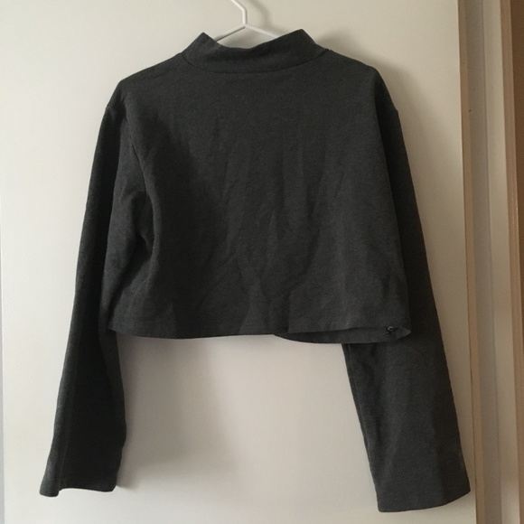 NAP LOUNGEWEAR Dark Grey Cotton Gathered Front Crop Top M - Picture 4 of 9